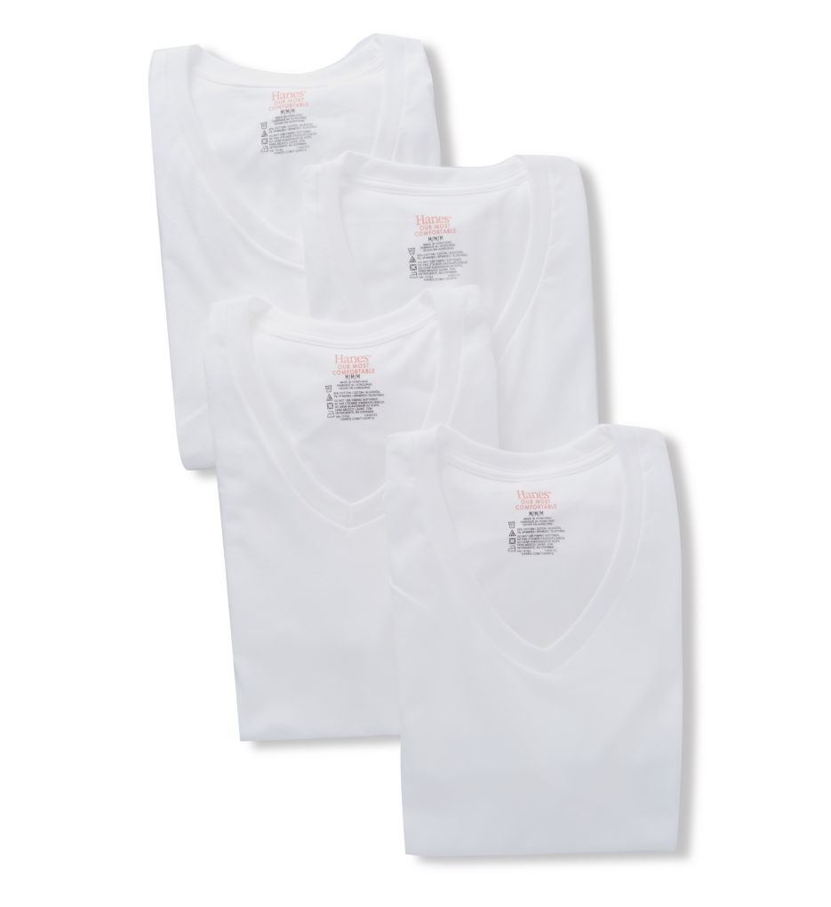 Platinum Stretch V-Neck T-Shirts - 4 Pack-cs2