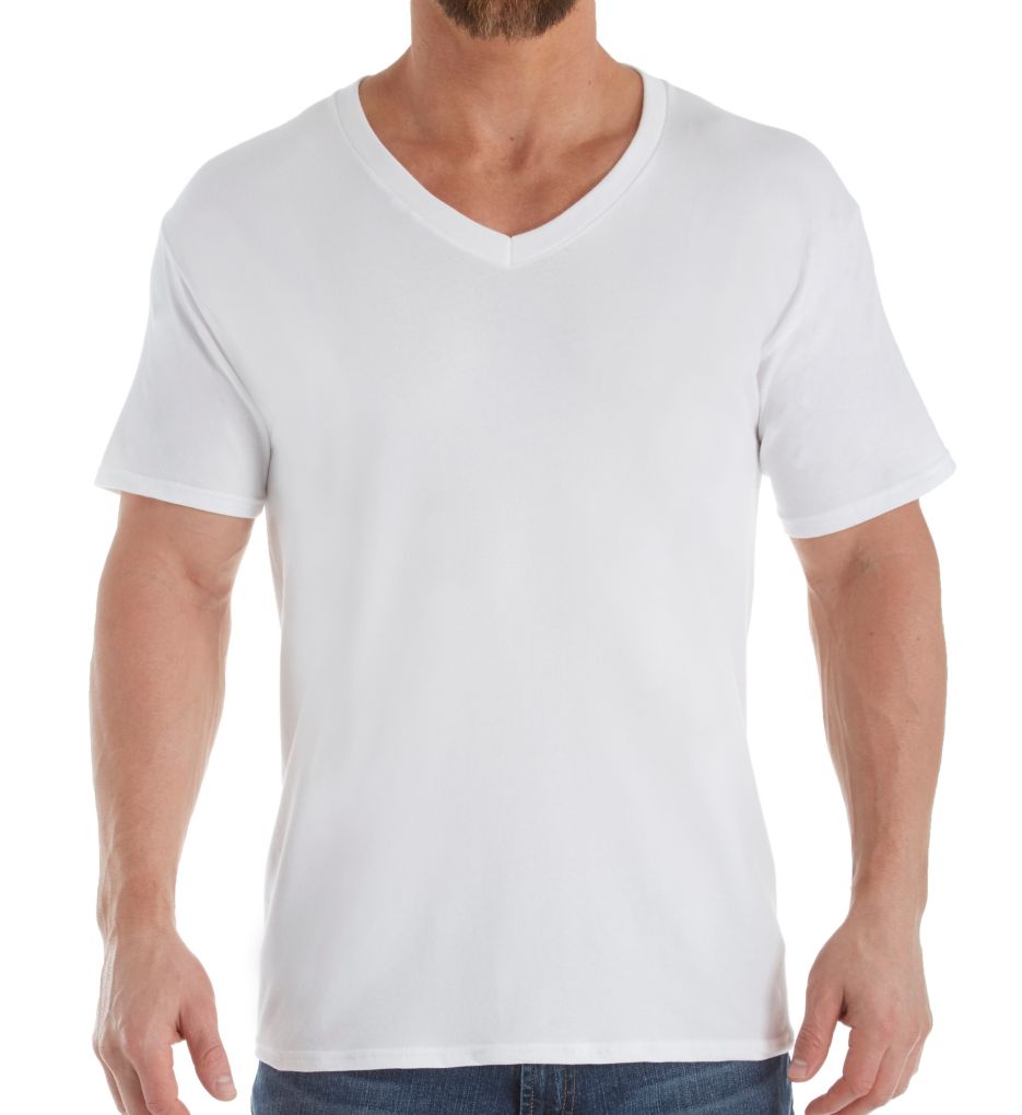 Platinum Stretch V-Neck T-Shirts - 4 Pack-fs