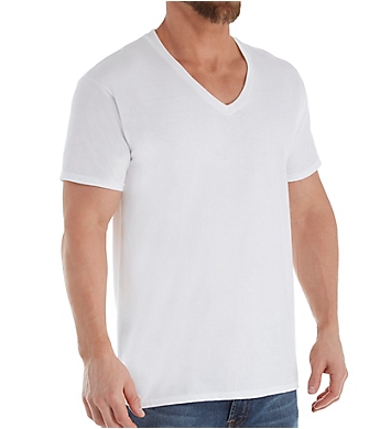 Hanes Combed Cotton V-Neck T-Shirts - 4 Pack