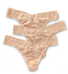 Signature Lace Original Rise Thongs - 3 Pack