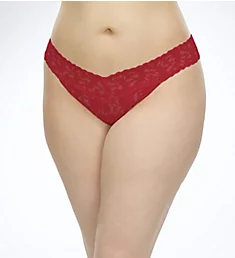 Signature Lace Plus Size Thong Red O/S Plus