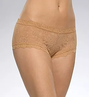 Signature Lace Boyshort Panties Suntan XS