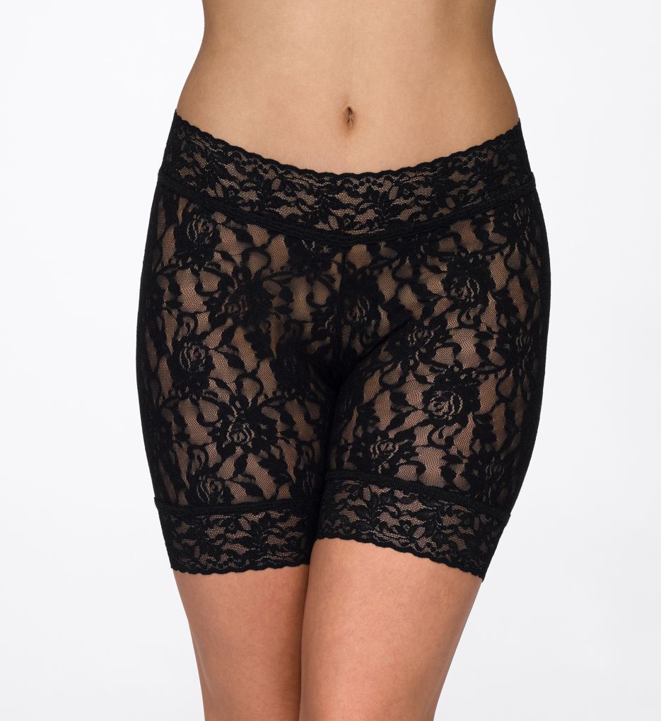 Black lace deals biker shorts