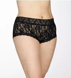 Signature Lace Plus Wide Band Boyshort Panty Black 1X