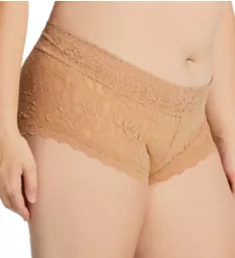 Signature Lace Plus Wide Band Boyshort Panty Suntan 2X