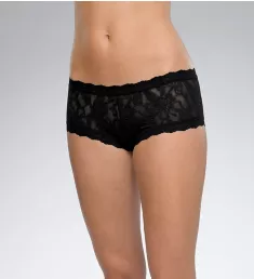 Signature Lace Boyshort Panties - 2 Pack Black/Chai XS