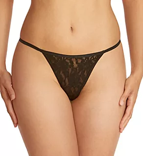 Signature Lace High Rise G-String Black O/S