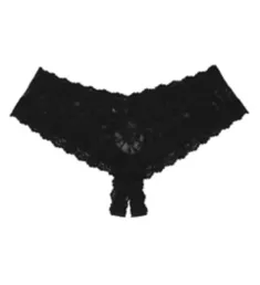 After Midnight Lace Crotchless Hipster Panty