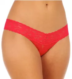 Signature Lace Low Rise Thong Red O/S