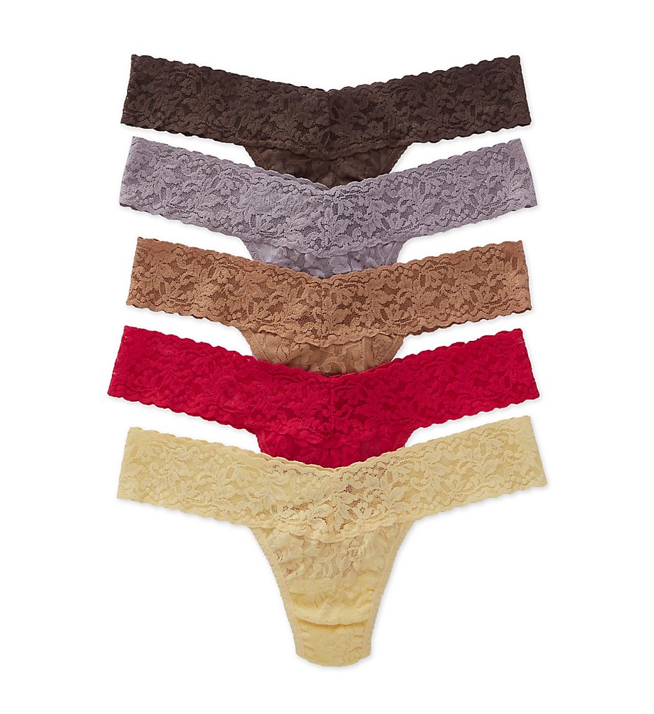 Hanky Panky >> Hanky Panky 4911F Low Rise Signature Lace Thongs - 5 Pack (Classic O/S)