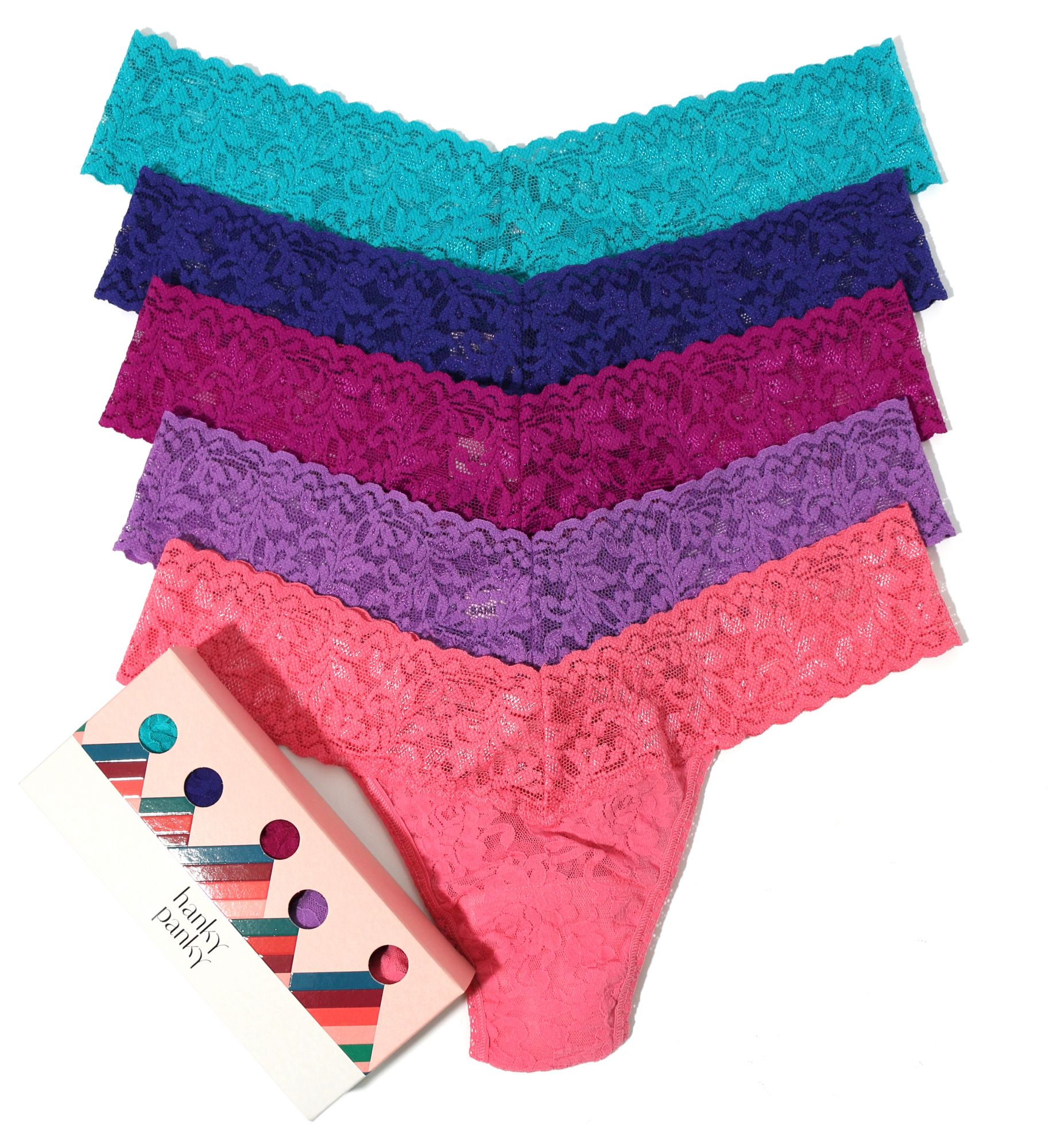 Hanky Panky Signature Lace Low Rise Thong Holiday 5 Pack 49LN5BX - Image 3