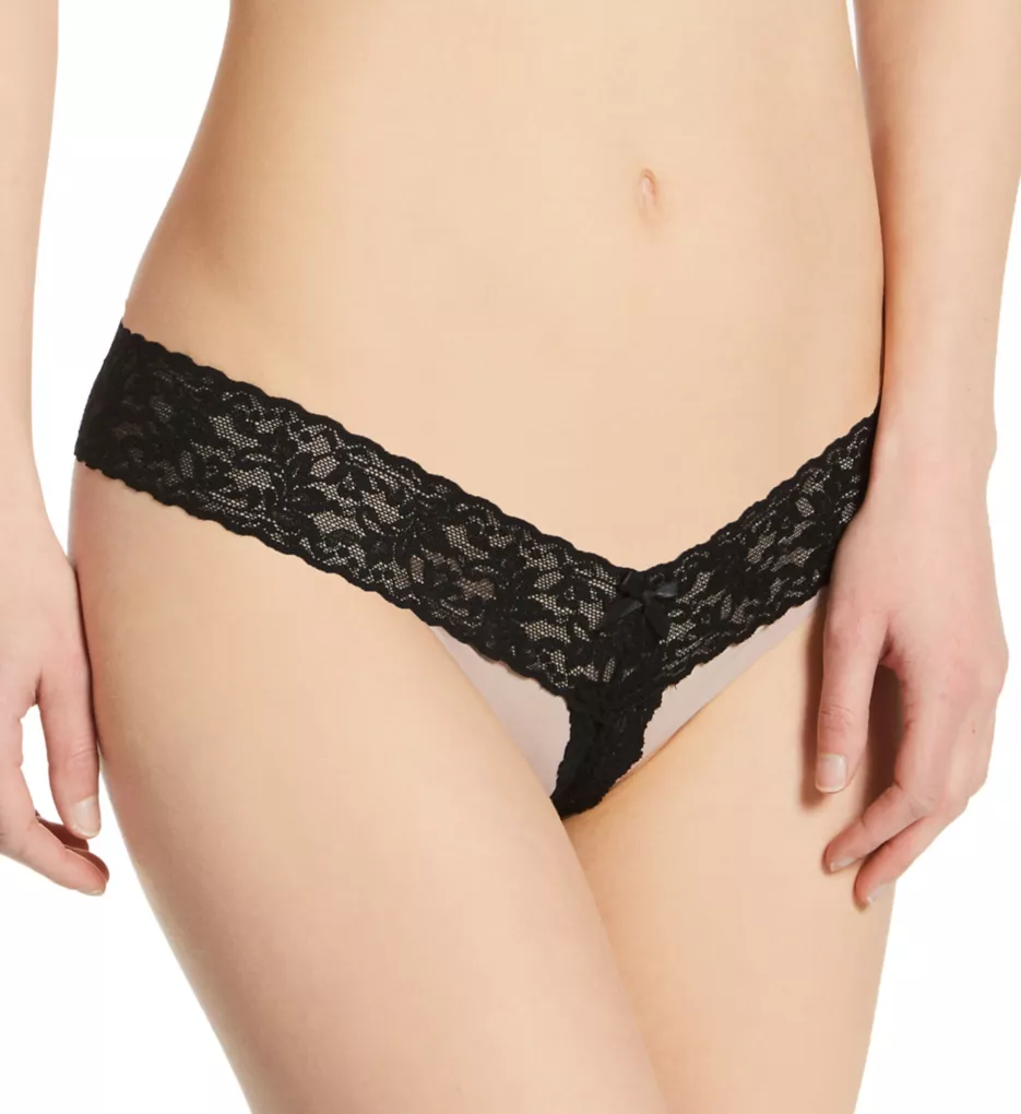 After Midnight Signature Lace Open-Panel Low-Rise Thong