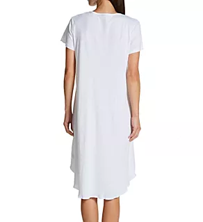 Interlock Cotton Nightshirt With Contrast Stitch White L
