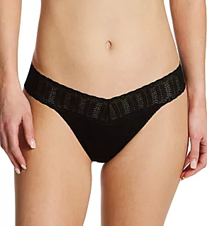 Eco Rib Original Rise Thong Black O/S