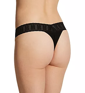 Eco Rib Original Rise Thong Black O/S