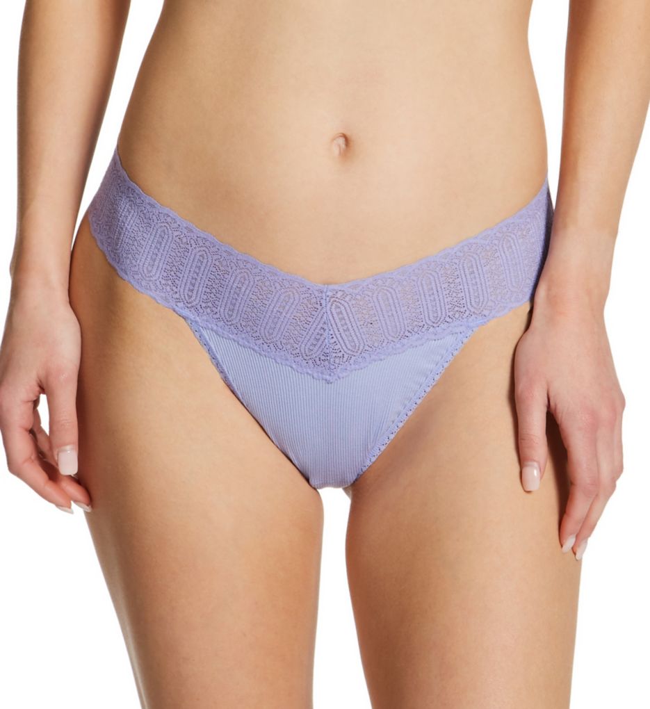 Hanky Panky Eco Rib Original Rise Thong Sweet Lavender O/S  - Image 1