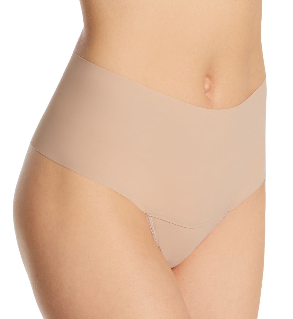 Hanky Panky Women's Breathe Hi-Rise Thong Panty in Beige | Size Large | HerRoom.com