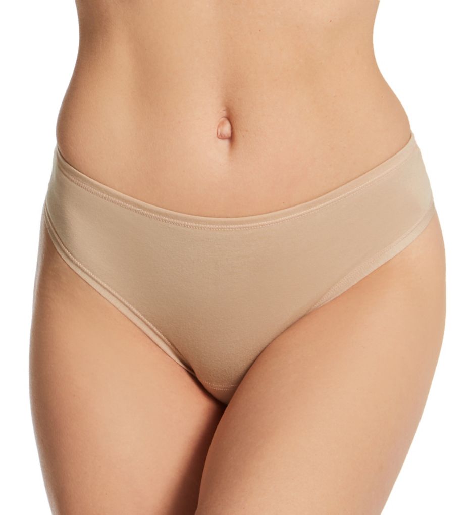 Hanky Panky Women's PlayStretch Natural Rise Thong Panty in Beige | Size XS/S | HerRoom.com