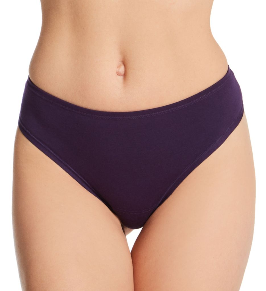 Hanky Panky Women's PlayStretch Natural Rise Thong Panty in Blue | Size 2XL | HerRoom.com
