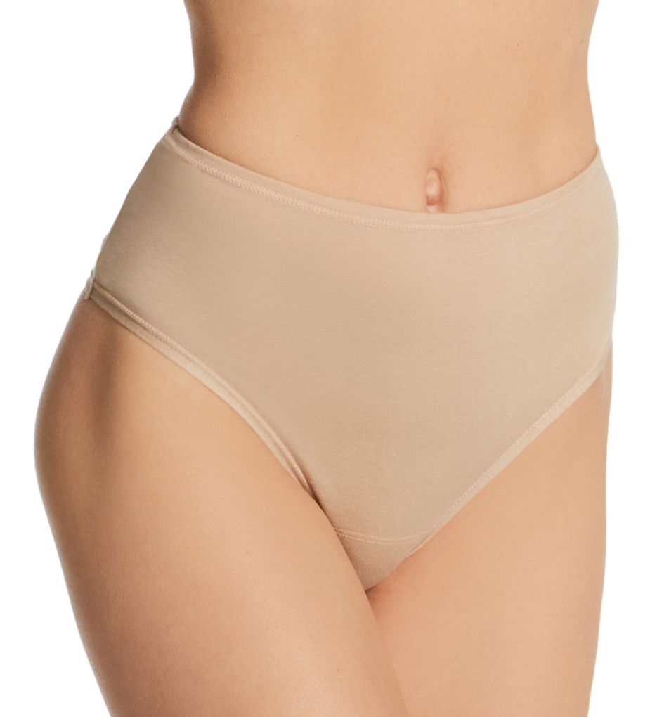 Hanky Panky Women's PlayStretch Hi-Rise Thong Panty in Beige | Size XS/S | HerRoom.com