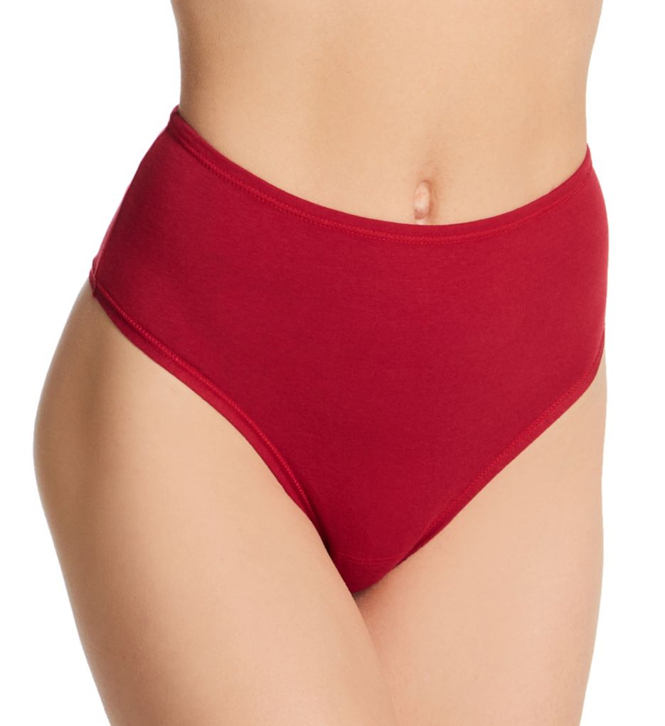 Hanky Panky Women's PlayStretch Hi-Rise Thong Panty in Red | Size 2XL | HerRoom.com