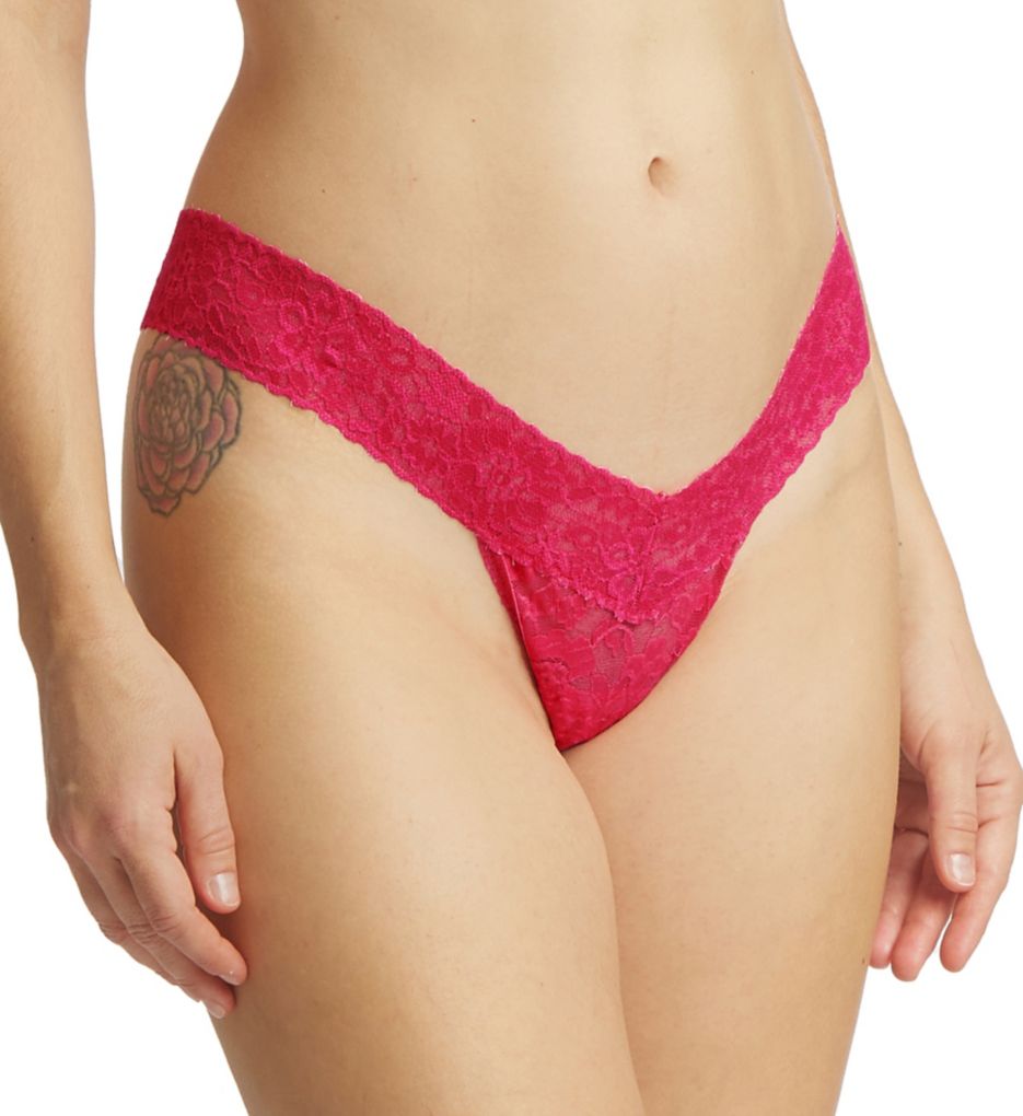 Hanky Panky Women's Daily Lace Low Rise Thong Panty in Pink | HerRoom.com