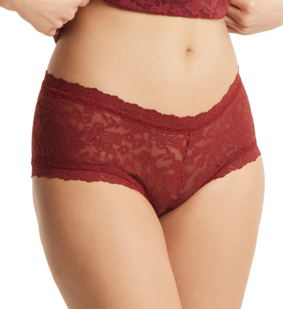 Hanky Panky Women's Daily Lace Boyshort Panty in Red | Size XS | HerRoom.com