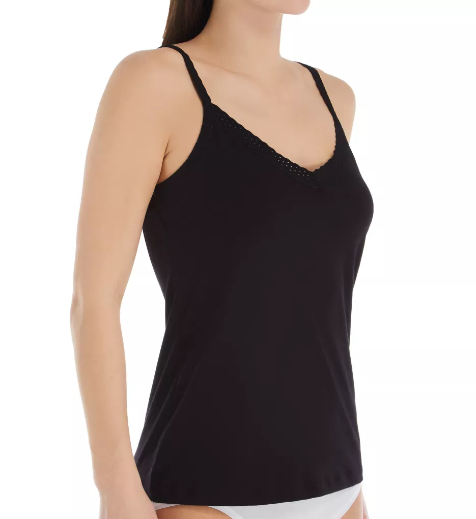Cotton with a Conscience V-Front Camisole Black XS