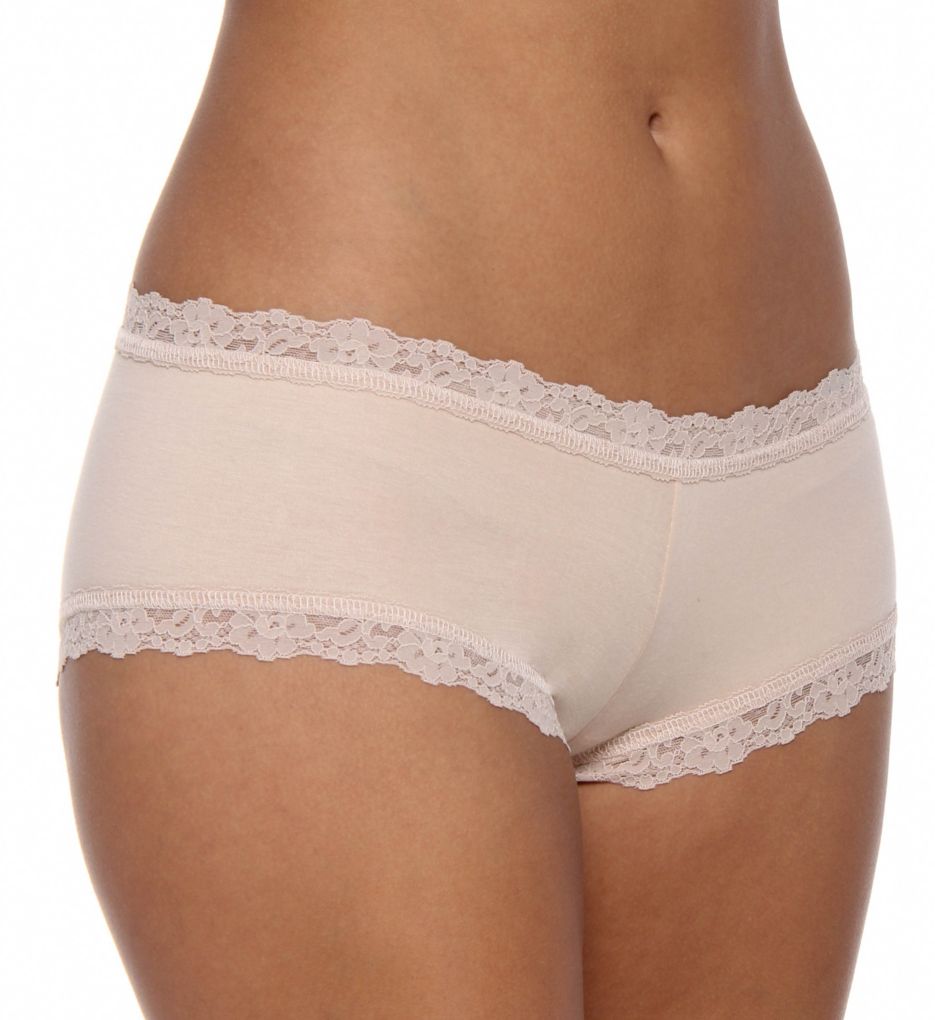 Hanky Panky Women's Supima Cotton Boyshort Panty in Beige | Size Large | HerRoom.com