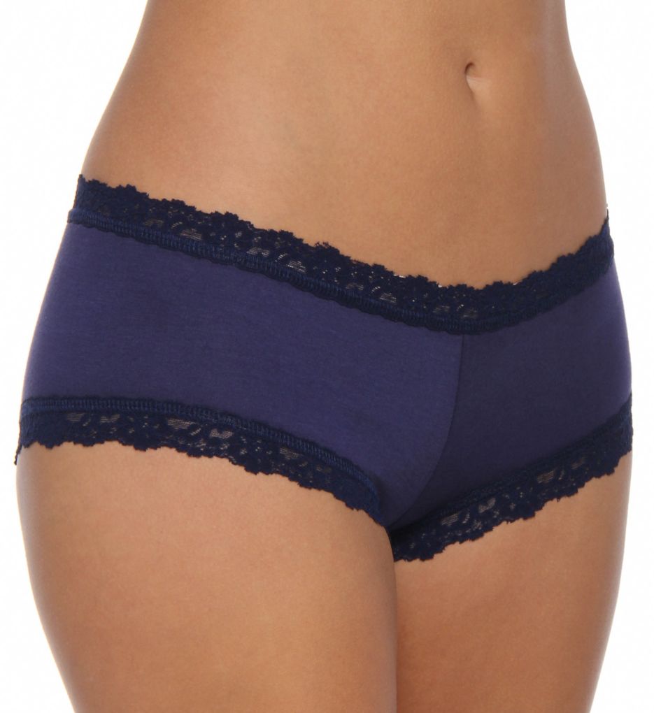 Hanky Panky Women's Supima Cotton Boyshort Panty in Blue | Size Medium | HerRoom.com