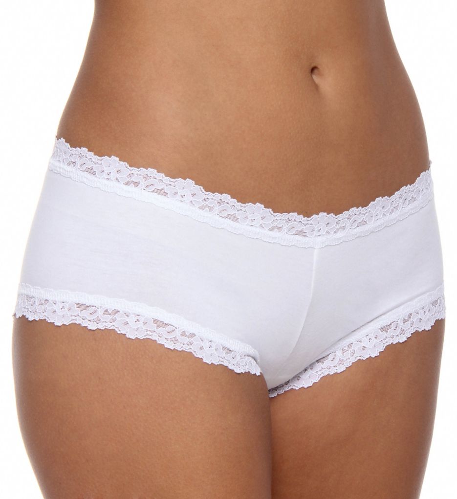 Supima® Cotton-Blend Lace-Trim Boyshort Underwear 5-Pack for Women