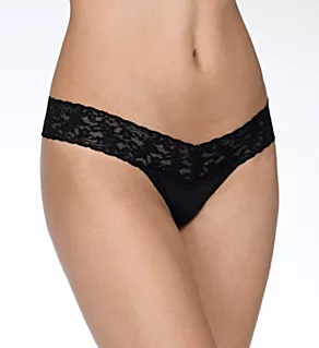 Supima Cotton Low Rise Thong Black O/S