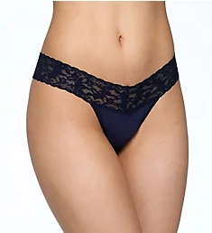 Supima Cotton Low Rise Thong Navy O/S
