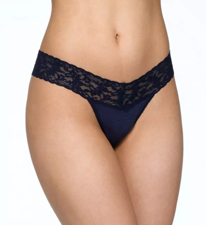 Supima Cotton Low Rise Thong Navy O/S