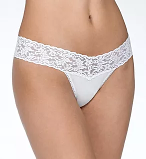 Supima Cotton Low Rise Thong White O/S