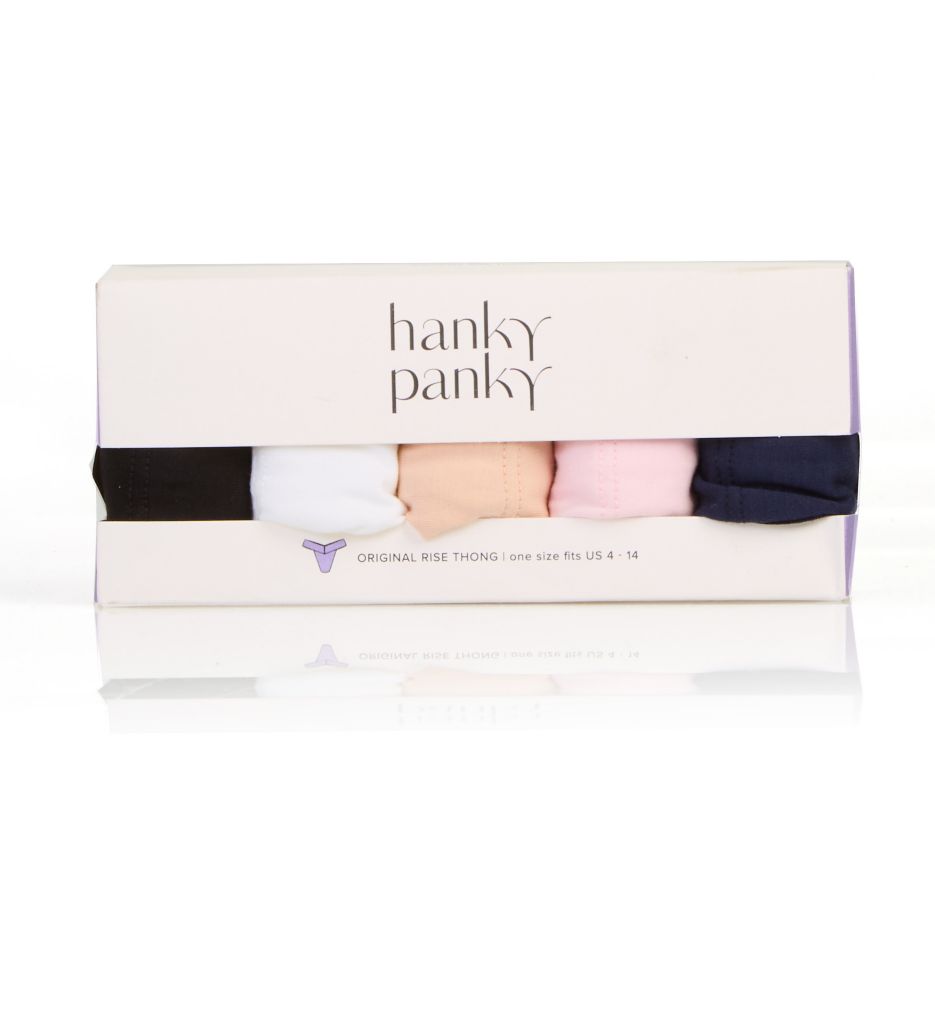 Hanky Panky Supima Cotton Original Rise Thong - 5 Pack 8918015 - Image 3