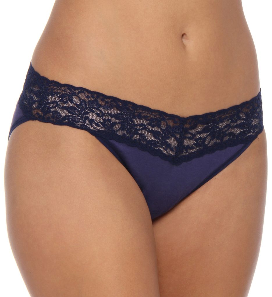 Hanky Panky Women's Supima Cotton V-kini Panty in Blue | Size Large | HerRoom.com