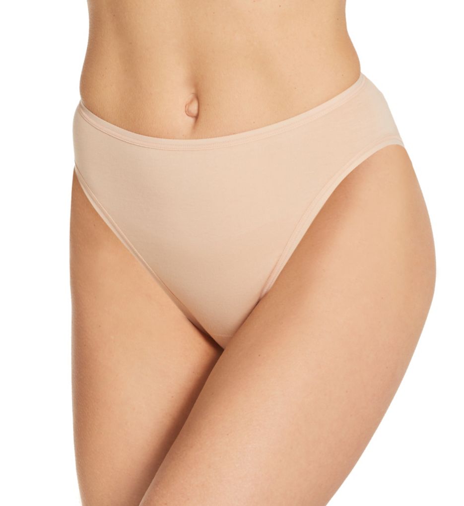 Hanky Panky Women's Supima Cotton High Cut Brief Panty in Beige | Size Medium | HerRoom.com