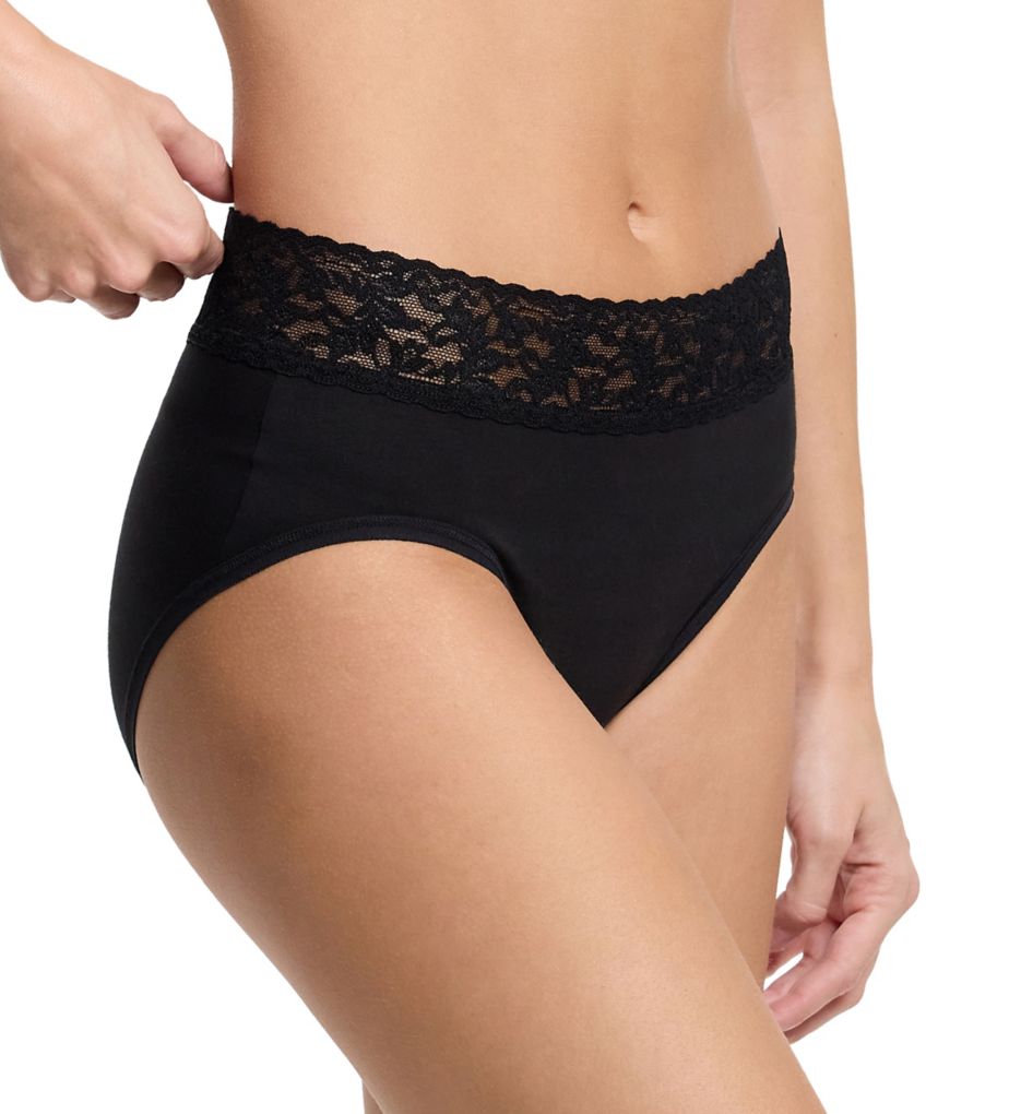 Hanky Panky Women's Supima Cotton French Brief Panty in Black | Size Medium | HerRoom.com