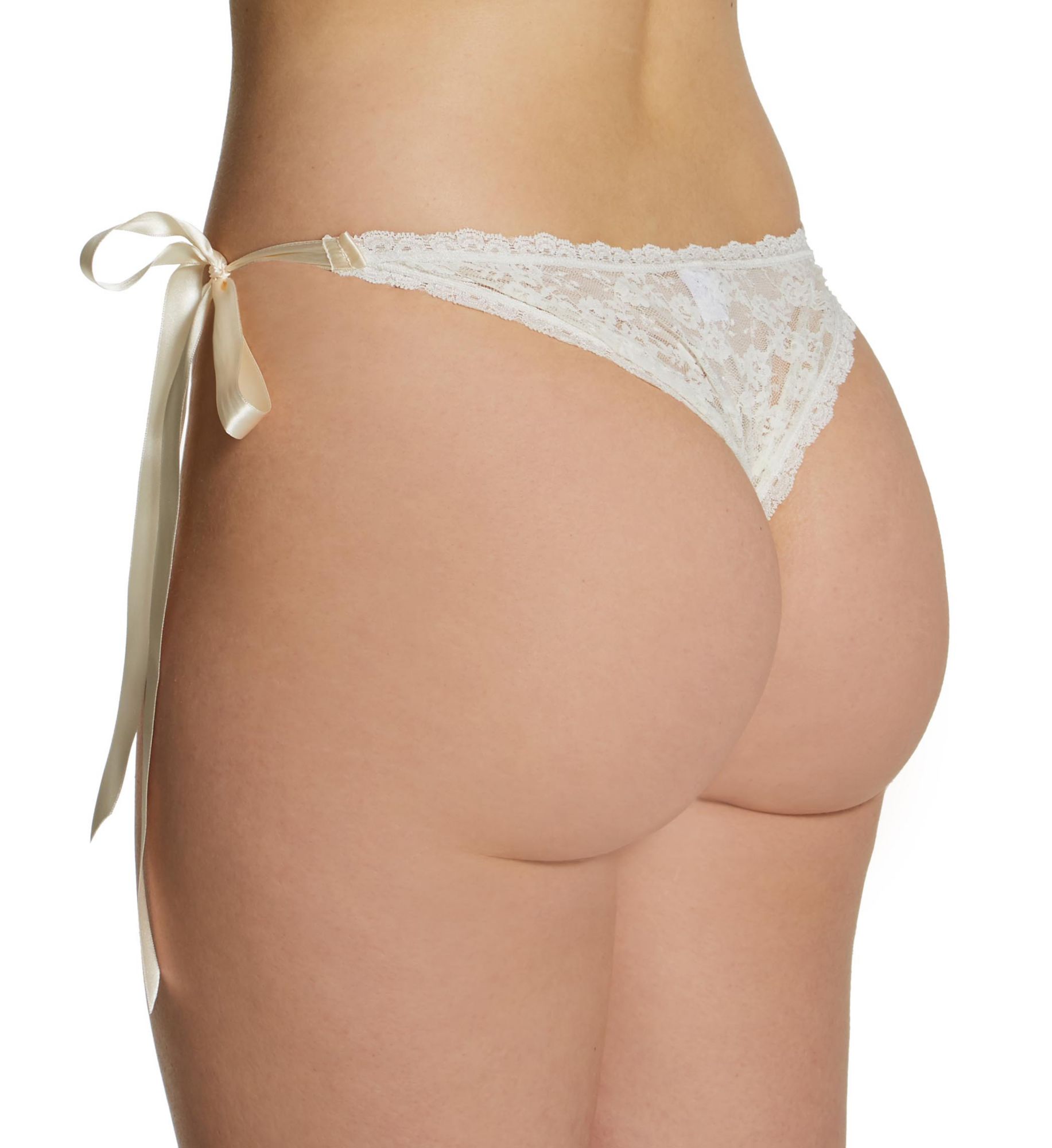 Hanky Panky After Midnight Peek-A-Boo Side Tie Bikini Panty Light Ivory L  - Image 2