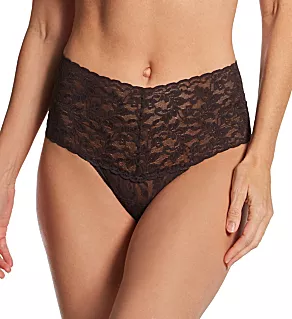 Signature Lace Retro Thong Granite O/S
