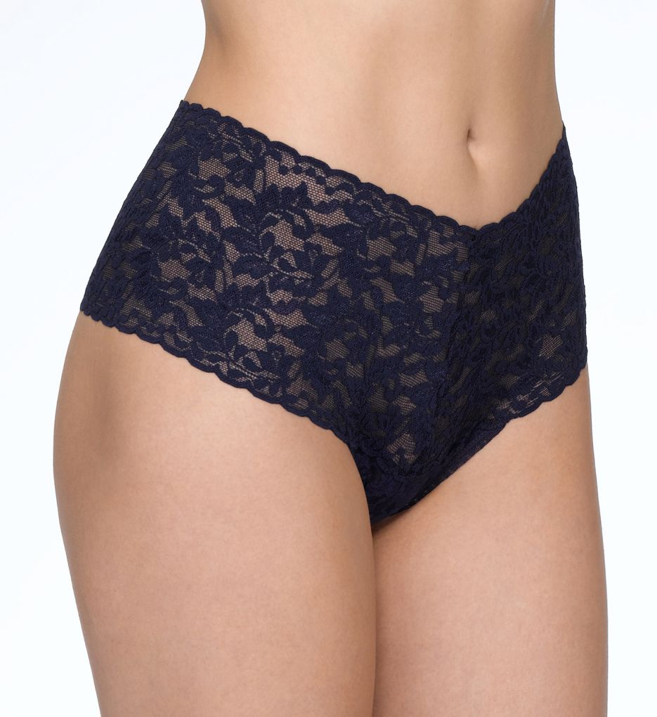 Hanky Panky Women's Signature Lace Retro Thong Panty in Blue | HerRoom.com