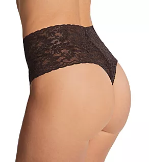 Signature Lace Retro Thong Granite O/S