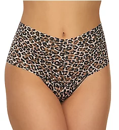 Pattern Retro Lace Thong Classic Leopard Print O/S