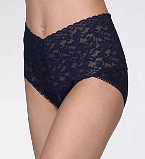 Signature Lace Retro V-kini Panty Navy L