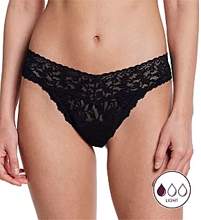 Signature Lace Leakproof Original Rise Thong Black O/S
