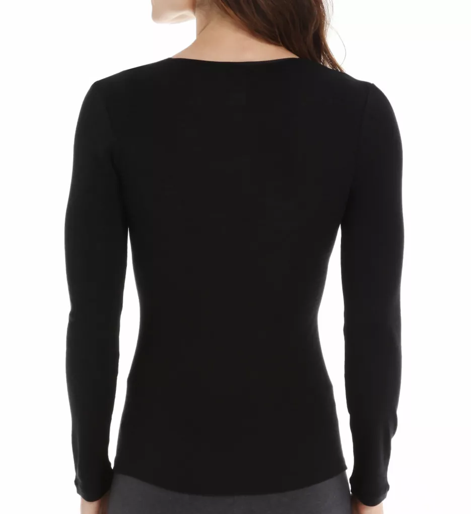 Woolen Silk Long Sleeve Shirt Black S