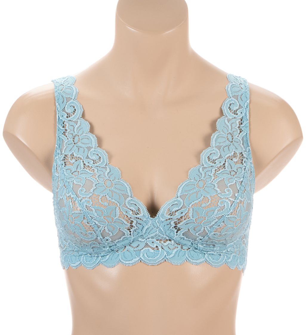 Hanro Luxury Moments All Lace Soft Cup Bra Tourmaline Blue 34D  - Image 1