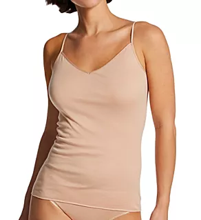 Cotton Seamless V Neck Camisole Beige XS