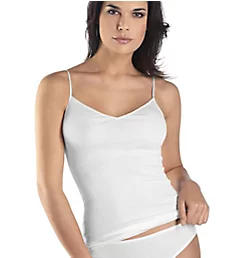 Cotton Seamless V Neck Camisole White XS